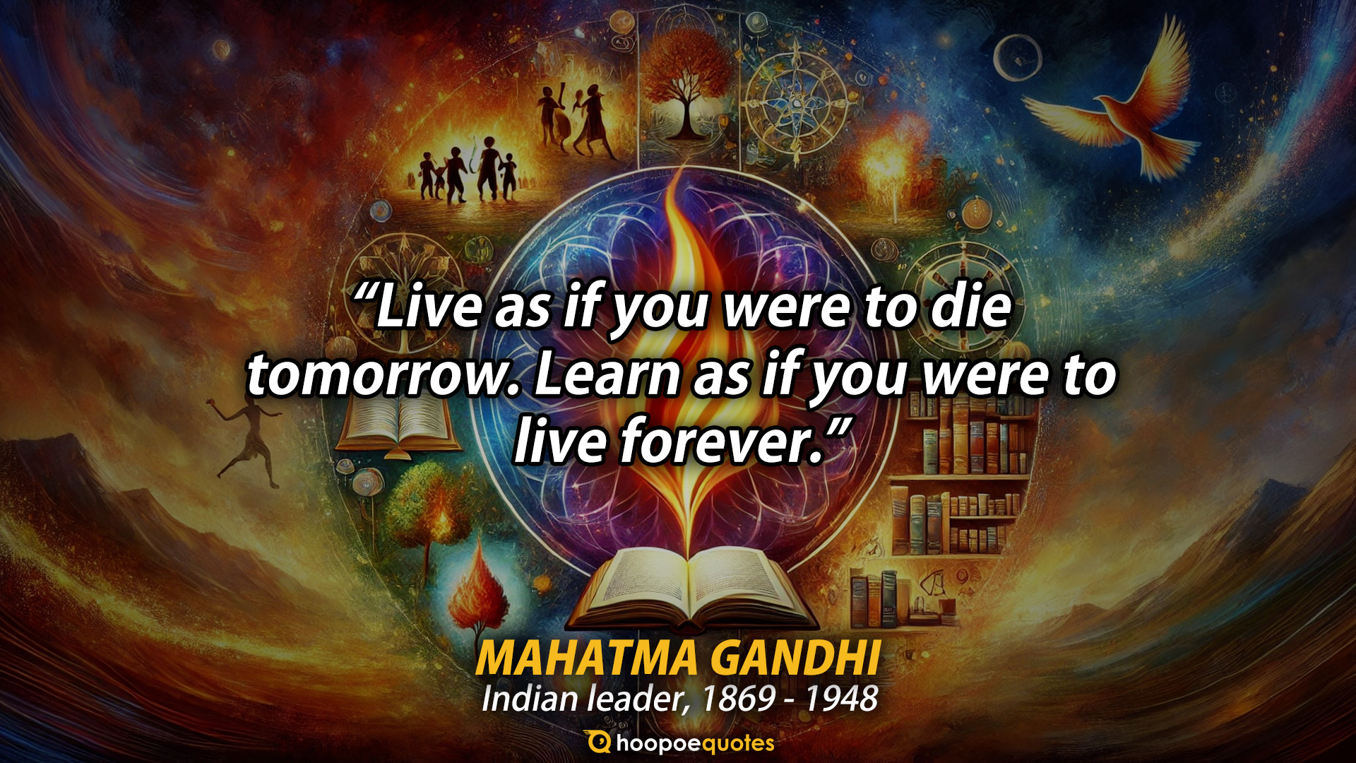 Live as if you were to die tomorrow. Learn as if you were to live forever. - Mahatma Gandhi Quote