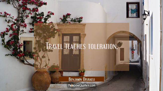 Travel teaches toleration.