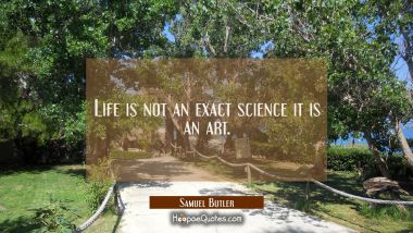 Life is not an exact science it is an art.